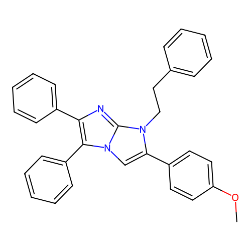 2-(4-methoxyphenyl)-5,6-diphenyl-1-(2-phenylethyl)-1H-imidazo[1,2-a]imidazole structure