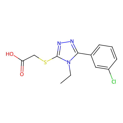 [5-(3-Chloro-phenyl)-4-ethyl-4H-[1,2,4]triazol-3-ylsulfanyl]-acetic acid structure
