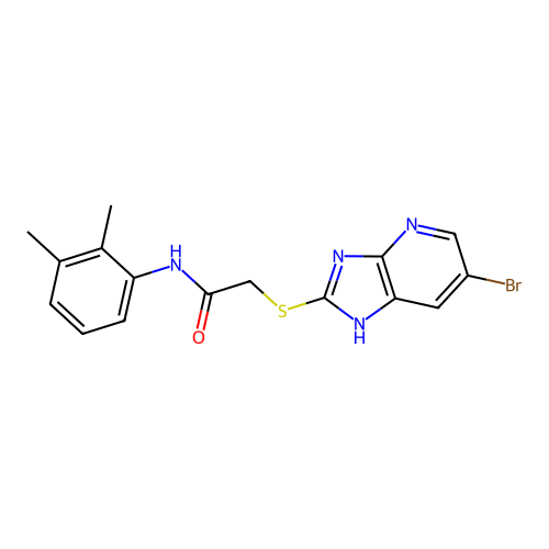 2-[(6-bromo-1H-imidazo[4,5-b]pyridin-2-yl)sulfanyl]-N-(2,3-dimethylphenyl)acetamide structure