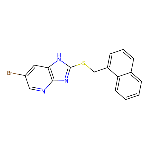 6-bromo-2-[(naphthalen-1-ylmethyl)sulfanyl]-1H-imidazo[4,5-b]pyridine structure
