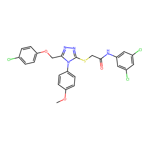 2-((5-((4-chlorophenoxy)methyl)-4-(4-methoxyphenyl)-4H-1,2,4-triazol-3-yl)thio)-N-(3,5-dichlorophenyl)acetamide structure