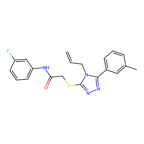 N-(3-fluorophenyl)-2-{[5-(3-methylphenyl)-4-(prop-2-en-1-yl)-4H-1,2,4-triazol-3-yl]sulfanyl}acetamide structure