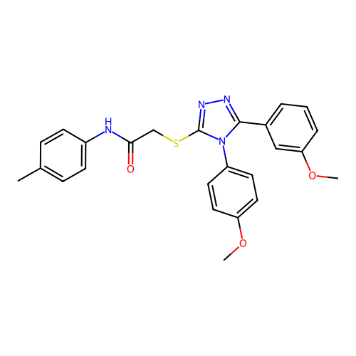 2-{[5-(3-methoxyphenyl)-4-(4-methoxyphenyl)-4H-1,2,4-triazol-3-yl]sulfanyl}-N-(4-methylphenyl)acetamide structure