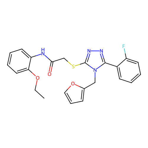 N-(2-ethoxyphenyl)-2-{[5-(2-fluorophenyl)-4-(furan-2-ylmethyl)-4H-1,2,4-triazol-3-yl]sulfanyl}acetamide structure