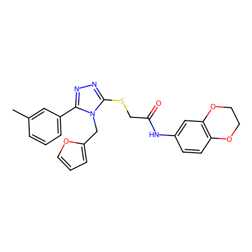 N-(2,3-dihydro-1,4-benzodioxin-6-yl)-2-{[4-(furan-2-ylmethyl)-5-(3-methylphenyl)-4H-1,2,4-triazol-3-yl]sulfanyl}acetamide structure