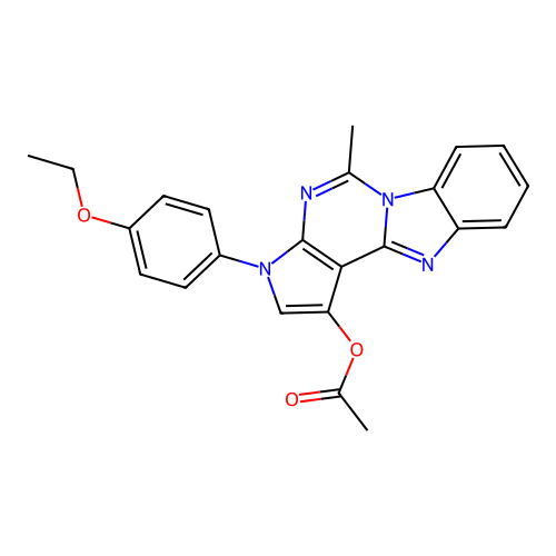 3-(4-ethoxyphenyl)-5-methyl-3H-benzo[4,5]imidazo[1,2-c]pyrrolo[3,2-e]pyrimidin-1-yl acetate structure