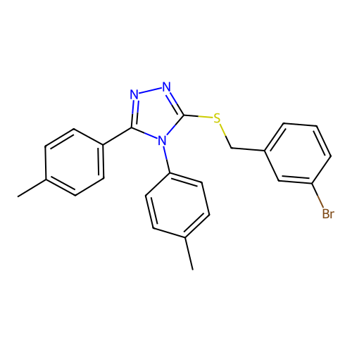 3-[(3-bromobenzyl)sulfanyl]-4,5-bis(4-methylphenyl)-4H-1,2,4-triazole structure