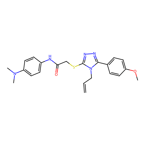 N-[4-(dimethylamino)phenyl]-2-{[5-(4-methoxyphenyl)-4-(prop-2-en-1-yl)-4H-1,2,4-triazol-3-yl]sulfanyl}acetamide structure