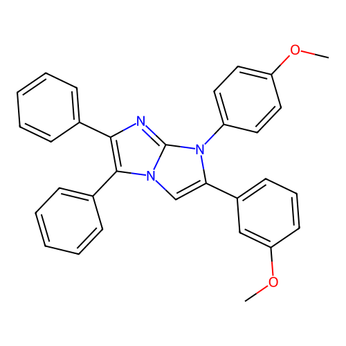 2-(3-methoxyphenyl)-1-(4-methoxyphenyl)-5,6-diphenyl-1H-imidazo[1,2-a]imidazole structure