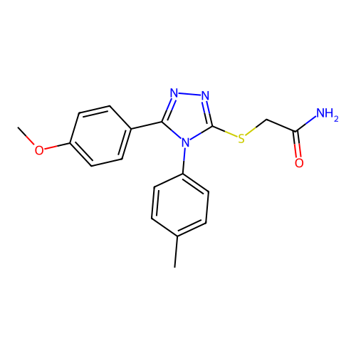 2-[[5-(4-methoxyphenyl)-4-(4-methylphenyl)-1,2,4-triazol-3-yl]sulfanyl]acetamide structure