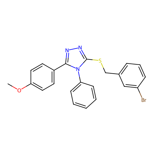 3-[(3-bromobenzyl)sulfanyl]-5-(4-methoxyphenyl)-4-phenyl-4H-1,2,4-triazole structure