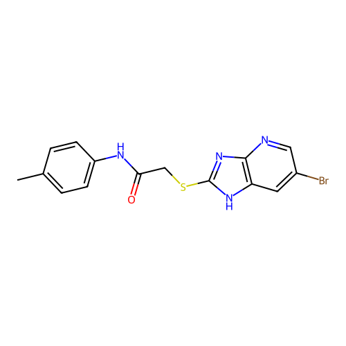 2-[(6-bromo-1H-imidazo[4,5-b]pyridin-2-yl)sulfanyl]-N-(4-methylphenyl)acetamide structure