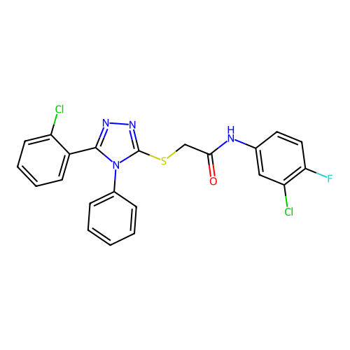 C22H15Cl2FN4OS structure