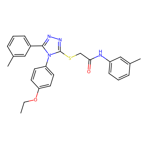 2-[[4-(4-ethoxyphenyl)-5-(3-methylphenyl)-1,2,4-triazol-3-yl]sulfanyl]-N-(3-methylphenyl)acetamide structure
