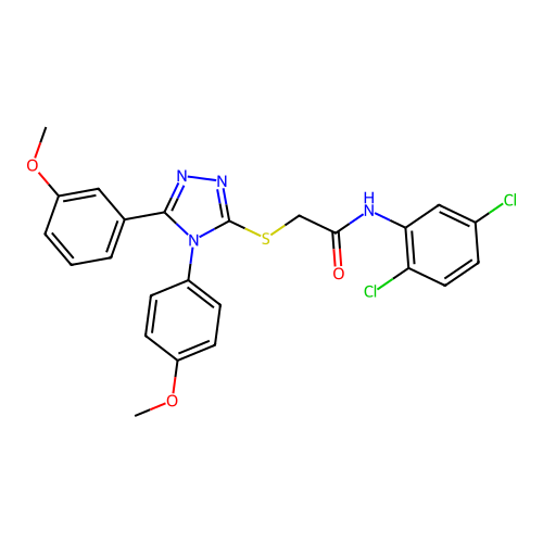 N-(2,5-dichlorophenyl)-2-{[5-(3-methoxyphenyl)-4-(4-methoxyphenyl)-4H-1,2,4-triazol-3-yl]sulfanyl}acetamide structure