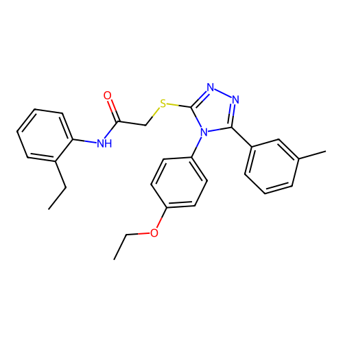 2-[[4-(4-ethoxyphenyl)-5-(3-methylphenyl)-1,2,4-triazol-3-yl]sulfanyl]-N-(2-ethylphenyl)acetamide structure
