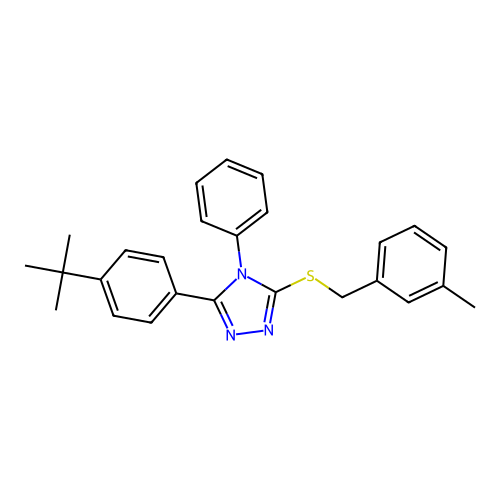 3-(4-tert-butylphenyl)-5-[(3-methylbenzyl)sulfanyl]-4-phenyl-4H-1,2,4-triazole structure
