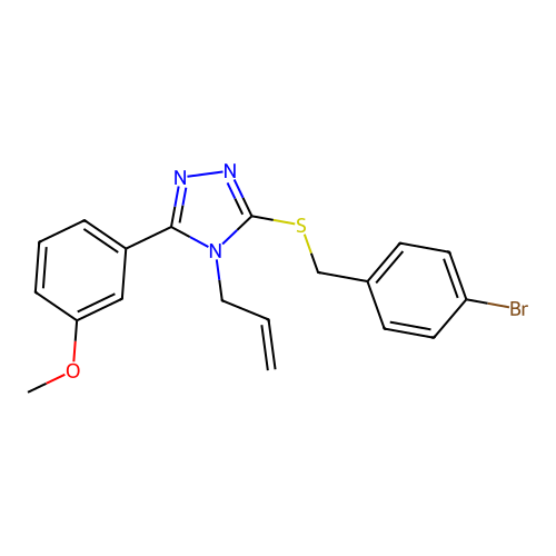 4-allyl-3-((4-bromobenzyl)thio)-5-(3-methoxyphenyl)-4H-1,2,4-triazole structure