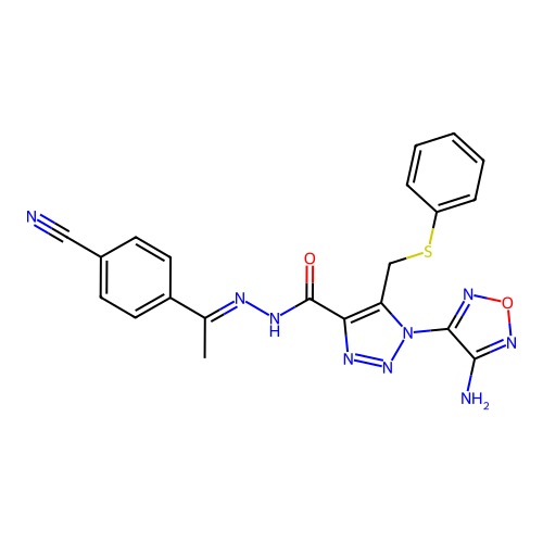 C21H17N9O2S structure