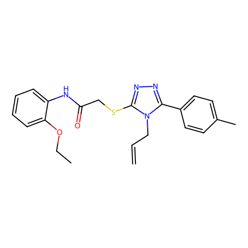 2-((4-allyl-5-(p-tolyl)-4H-1,2,4-triazol-3-yl)thio)-N-(2-ethoxyphenyl)acetamide structure