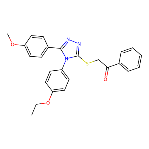 2-((4-(4-ethoxyphenyl)-5-(4-methoxyphenyl)-4H-1,2,4-triazol-3-yl)thio)-1-phenylethanone structure