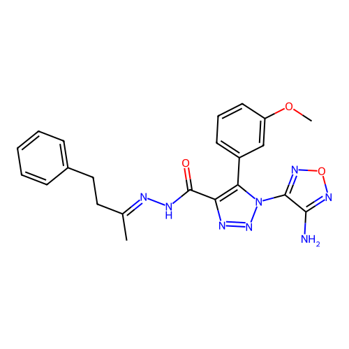 C22H22N8O3 structure