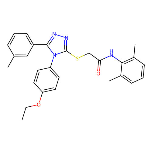 N-(2,6-dimethylphenyl)-2-{[4-(4-ethoxyphenyl)-5-(3-methylphenyl)-4H-1,2,4-triazol-3-yl]sulfanyl}acetamide structure
