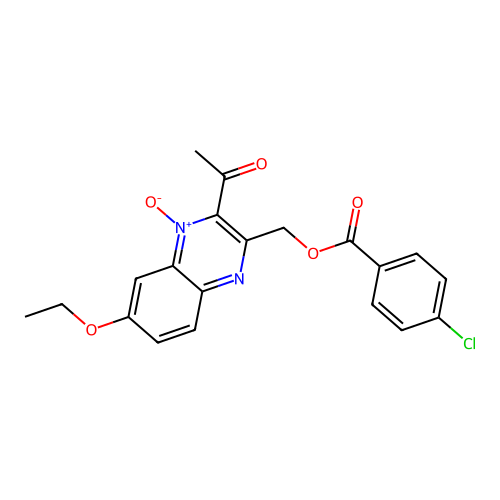 (3-Acetyl-6-ethoxy-4-oxidoquinoxalin-2-yl)methyl 4-chlorobenzoate structure