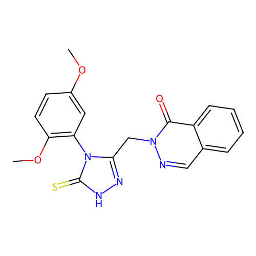 2-((4-(2,5-dimethoxyphenyl)-5-mercapto-4H-1,2,4-triazol-3-yl)methyl)phthalazin-1(2H)-one structure
