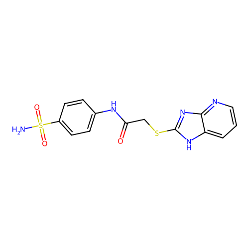 2-(1H-imidazo[4,5-b]pyridin-2-ylsulfanyl)-N-(4-sulfamoylphenyl)acetamide structure