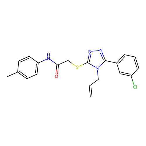 2-{[5-(3-chlorophenyl)-4-(prop-2-en-1-yl)-4H-1,2,4-triazol-3-yl]sulfanyl}-N-(4-methylphenyl)acetamide structure