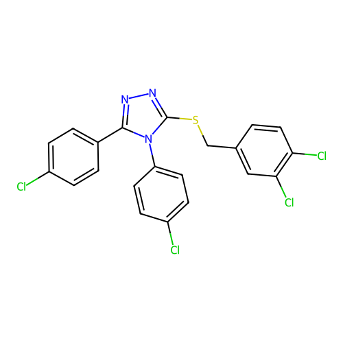 4,5-Bis(4-chlorophenyl)-3-[(3,4-dichlorophenyl)methylthio]-1,2,4-triazole structure