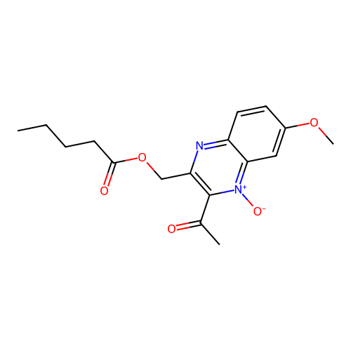 (3-Acetyl-6-methoxy-4-oxidoquinoxalin-2-yl)methyl pentanoate structure