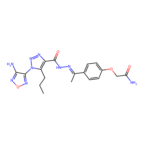 C18H21N9O4 structure