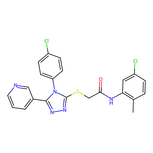 N-(5-chloro-2-methylphenyl)-2-{[4-(4-chlorophenyl)-5-(pyridin-3-yl)-4H-1,2,4-triazol-3-yl]sulfanyl}acetamide structure