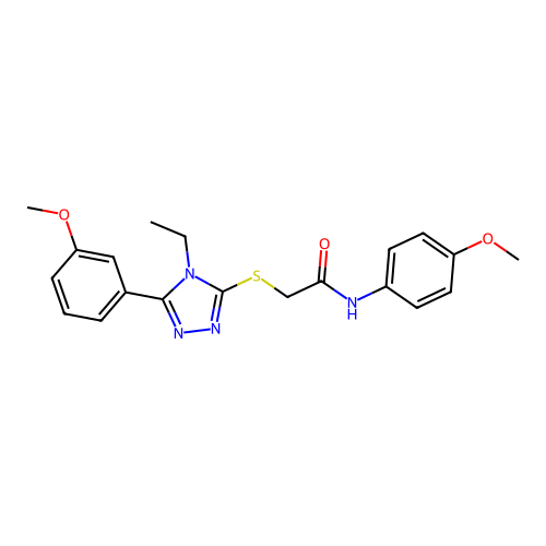 2-{[4-ethyl-5-(3-methoxyphenyl)-4H-1,2,4-triazol-3-yl]sulfanyl}-N-(4-methoxyphenyl)acetamide structure
