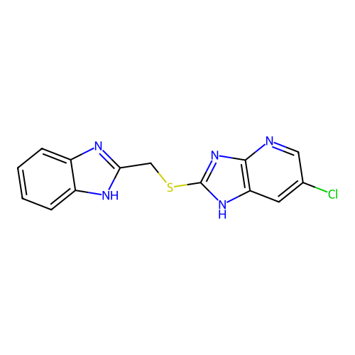 2-[(1H-benzimidazol-2-ylmethyl)sulfanyl]-6-chloro-3H-imidazo[4,5-b]pyridine structure