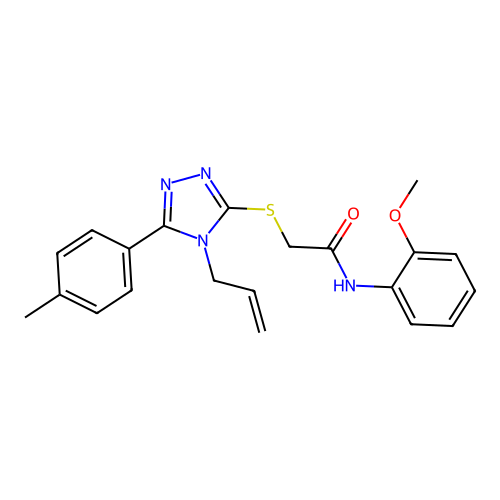 N-(2-methoxyphenyl)-2-{[5-(4-methylphenyl)-4-(prop-2-en-1-yl)-4H-1,2,4-triazol-3-yl]sulfanyl}acetamide structure