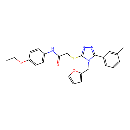 N-(4-ethoxyphenyl)-2-{[4-(furan-2-ylmethyl)-5-(3-methylphenyl)-4H-1,2,4-triazol-3-yl]sulfanyl}acetamide structure