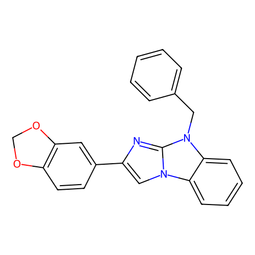 2-(1,3-benzodioxol-5-yl)-9-benzyl-9H-imidazo[1,2-a]benzimidazole structure