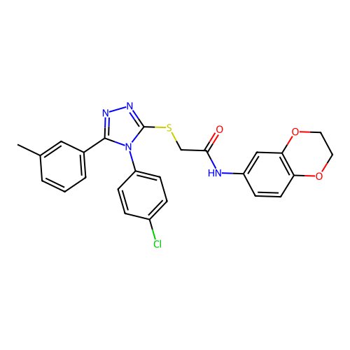 2-{[4-(4-chlorophenyl)-5-(3-methylphenyl)-4H-1,2,4-triazol-3-yl]sulfanyl}-N-(2,3-dihydro-1,4-benzodioxin-6-yl)acetamide structure