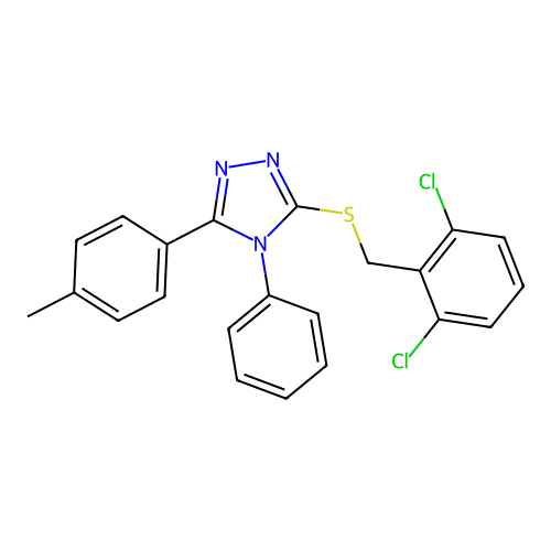 3-[(2,6-Dichlorophenyl)methylthio]-5-(4-methylphenyl)-4-phenyl-1,2,4-triazole structure