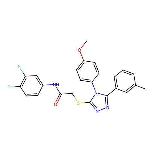 N-(3,4-difluorophenyl)-2-{[4-(4-methoxyphenyl)-5-(3-methylphenyl)-4H-1,2,4-triazol-3-yl]sulfanyl}acetamide structure