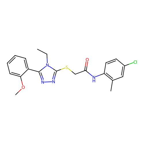 N-(4-chloro-2-methylphenyl)-2-{[4-ethyl-5-(2-methoxyphenyl)-4H-1,2,4-triazol-3-yl]sulfanyl}acetamide structure
