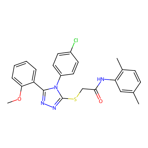 2-{[4-(4-chlorophenyl)-5-(2-methoxyphenyl)-4H-1,2,4-triazol-3-yl]sulfanyl}-N-(2,5-dimethylphenyl)acetamide structure