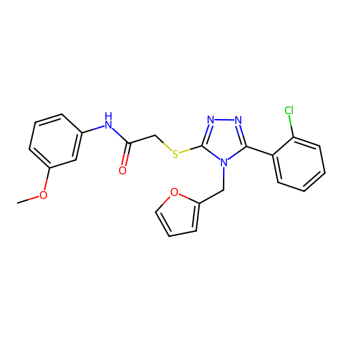 2-((5-(2-chlorophenyl)-4-(furan-2-ylmethyl)-4H-1,2,4-triazol-3-yl)thio)-N-(3-methoxyphenyl)acetamide structure