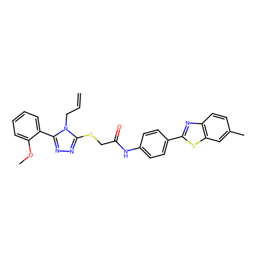 2-{[5-(2-methoxyphenyl)-4-(prop-2-en-1-yl)-4H-1,2,4-triazol-3-yl]sulfanyl}-N-[4-(6-methyl-1,3-benzothiazol-2-yl)phenyl]acetamide structure