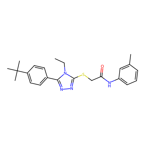2-((5-(4-(tert-butyl)phenyl)-4-ethyl-4H-1,2,4-triazol-3-yl)thio)-N-(m-tolyl)acetamide structure