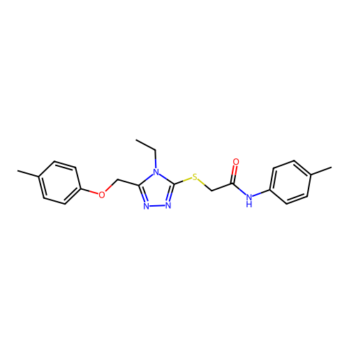 2-((4-ethyl-5-((p-tolyloxy)methyl)-4H-1,2,4-triazol-3-yl)thio)-N-(p-tolyl)acetamide structure