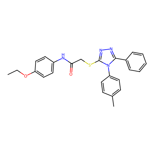 N-(4-ethoxyphenyl)-2-[[4-(4-methylphenyl)-5-phenyl-1,2,4-triazol-3-yl]sulfanyl]acetamide structure